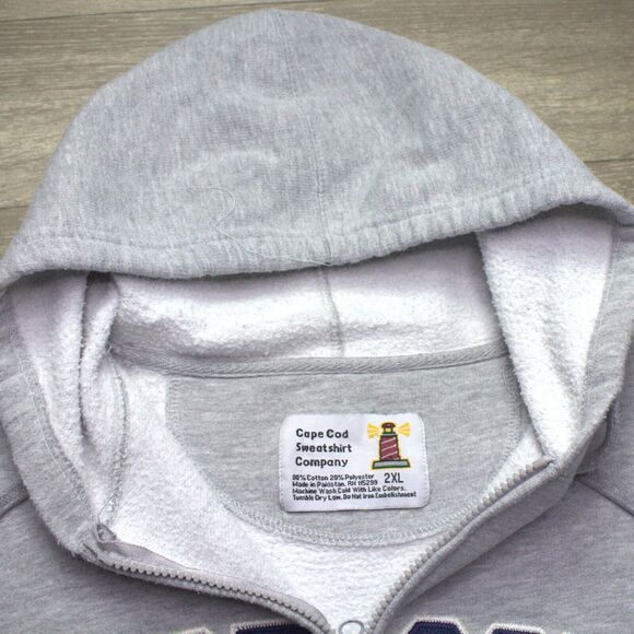 Cape Cod Sweatshirt Company Hoodie Mens 2XL Vintage Full Zip Pockets - Picture 4 of 5